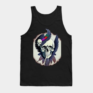 skull with feathers Tank Top